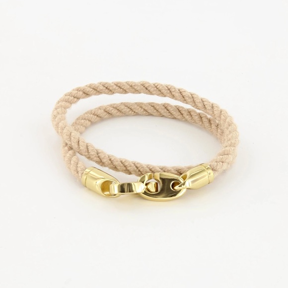 Anthropologie Jewelry - Sailormade Lure Double Wrap Rope Bracelet with Gold Brummels